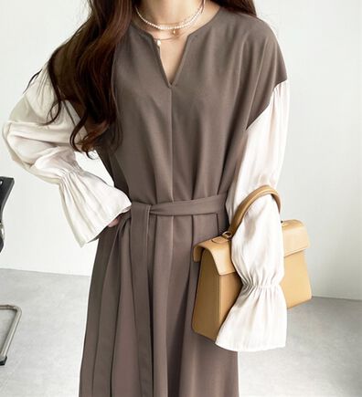 GeeRA（ジーラ）の「ブラウスレイヤード風ドッキングワンピース（カットソーワンピース）」