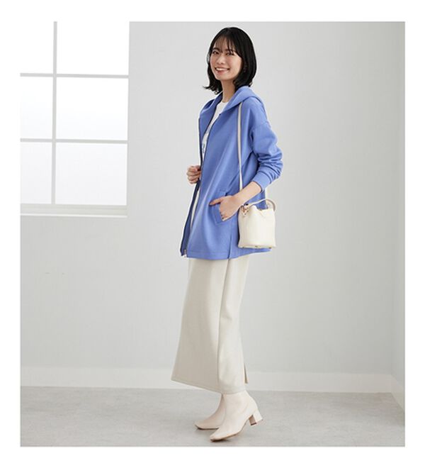 BELLUNA（ベルーナ）の「フードデザインとろみ素材ジップアップパーカー（パーカー）」｜詳細画像