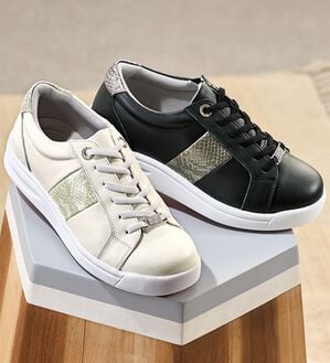 ルフラン（ルフラン）の「＜ラシーナリュクス＞ビジュー付パイソン切替レザースニーカー（スニーカー）」｜詳細画像