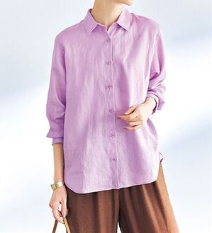 VINNO（ヴィノ）の「ノーザンリネン２ＷＡＹシャツ（シャツ）」｜パープル