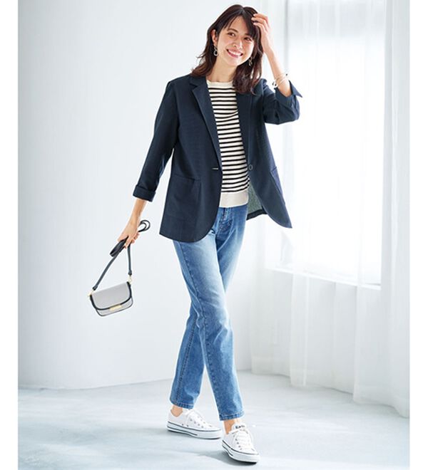 BELLUNA（ベルーナ）の「涼しげサッカー素材ウォッシャブルサマージャケット（その他ジャケット）」｜詳細画像