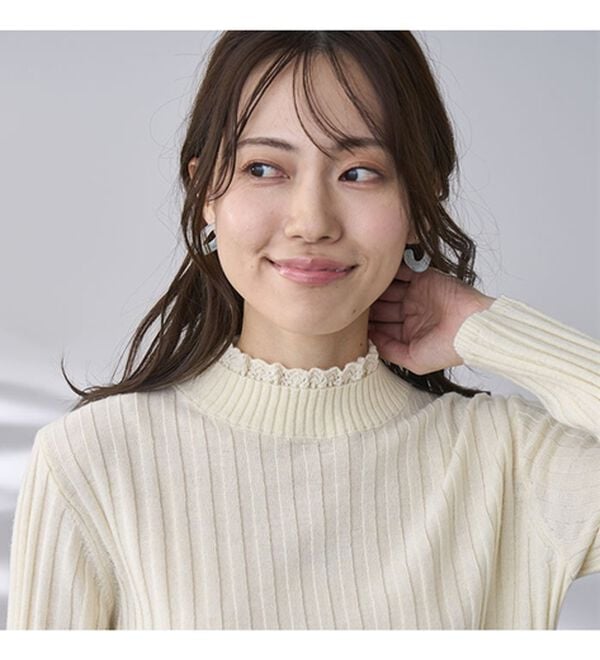 BELLUNA（ベルーナ）の「ウール入りウォッシャブルセーター（ニット・セーター）」｜詳細画像