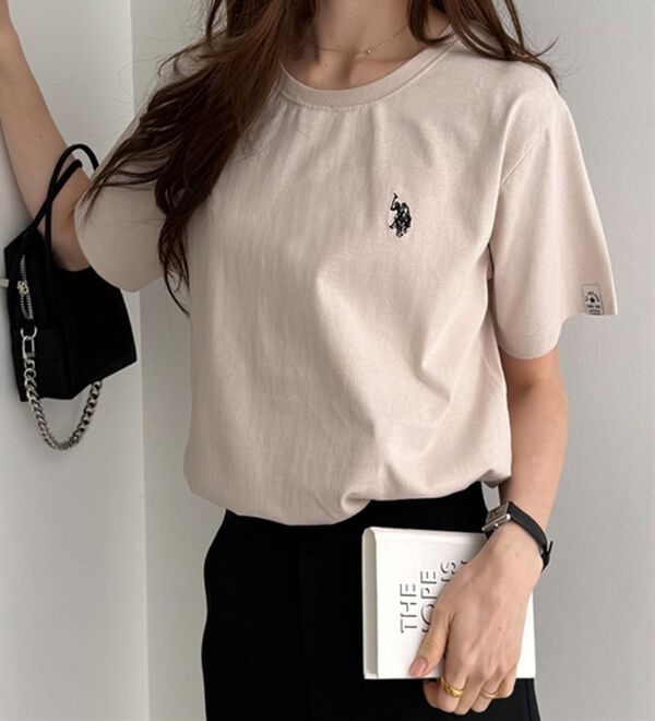 GeeRA（ジーラ）の「【ＵＳ．ＰＯＬＯ．ＡＳＳＮ】接触冷感ワンポイント刺繍Ｔシャツ（Tシャツ）」｜詳細画像