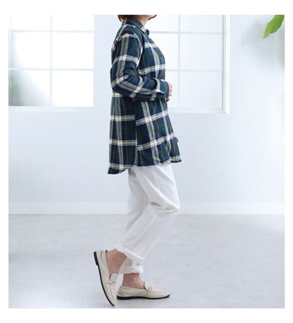 BELLUNA（ベルーナ）の「裏フリース素材チェック柄シャツジャケット（シャツ）」｜詳細画像