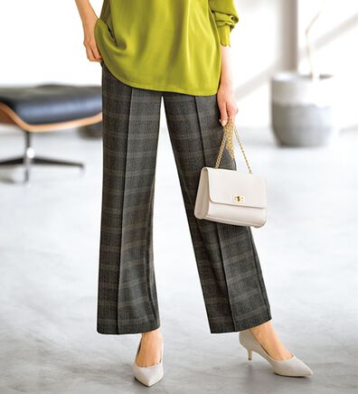 BELLUNA（ベルーナ）の「ストレッチ素材ドロスト美脚ワイドパンツ（ワイドパンツ・ガウチョ）」