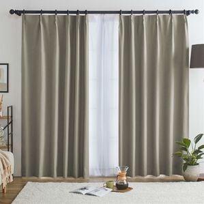 iellio（イエリオ）の「１００％遮光＆防音＆断熱保温ＵＶ見えにくいレース付カーテンセット＜４枚組・遮光１級・無地・洗える・形状記憶加工・新生活＞（ドレープカーテン）」｜チャコール