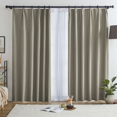 iellio（イエリオ）の「１００％遮光＆防音＆断熱保温ＵＶ見えにくいレース付カーテンセット＜４枚組・遮光１級・無地・洗える・形状記憶加工・新生活＞（ドレープカーテン）」