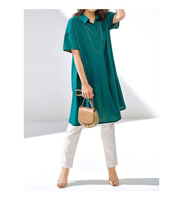 BELLUNA（ベルーナ）の「機能付リネン混スキッパーワンピース（カットソーワンピース）」｜詳細画像