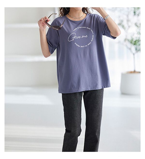 BELLUNA（ベルーナ）の「汗ジミ対策！綿混プリントＴシャツ（Tシャツ）」｜詳細画像