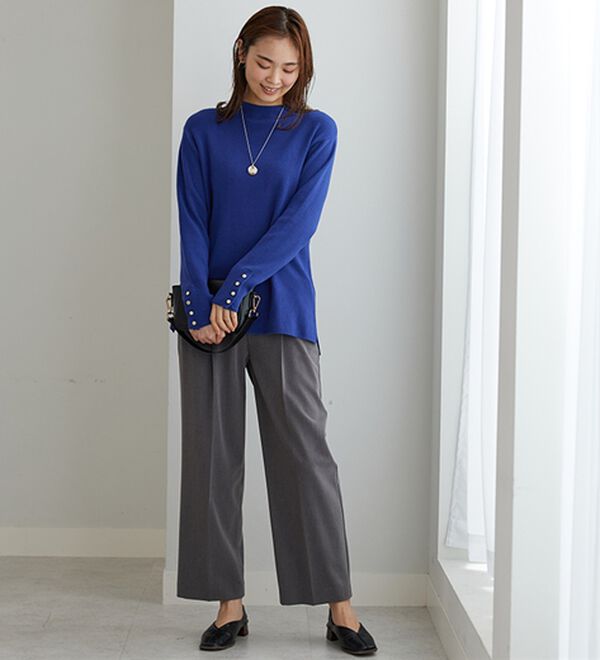 BELLUNA（ベルーナ）の「もちもち袖ボタンニットプルオーバー（ニット・セーター）」｜詳細画像