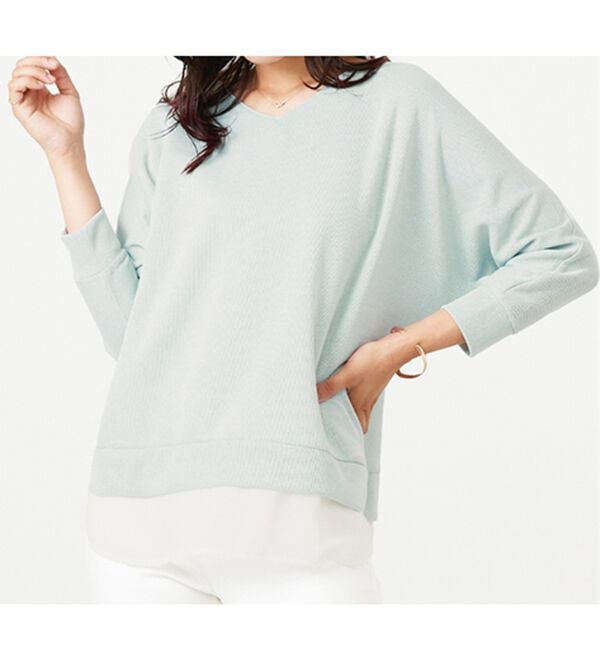 BELLUNA（ベルーナ）の「ラメ調レイヤード風プルオーバー（カットソー）」｜詳細画像