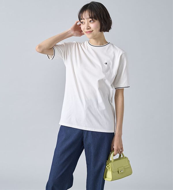 BELLUNA（ベルーナ）の「【ｃｈａｍｐｉｏｎ】配色ラインＴシャツ【UNDOVE】（Tシャツ）」｜詳細画像