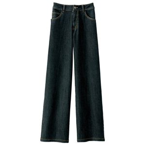 BELLUNA（ベルーナ）の「ぐんぐん伸びるデニムパンツ　ワイド（フルレングスパンツ）」｜黒