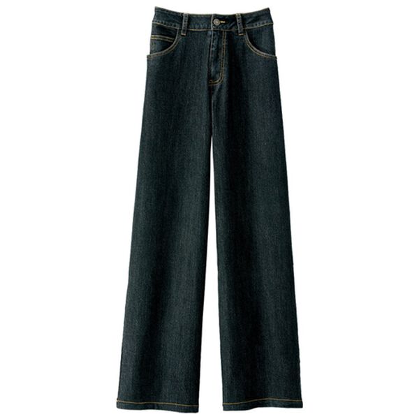 BELLUNA（ベルーナ）の「ぐんぐん伸びるデニムパンツ　ワイド（フルレングスパンツ）」｜黒