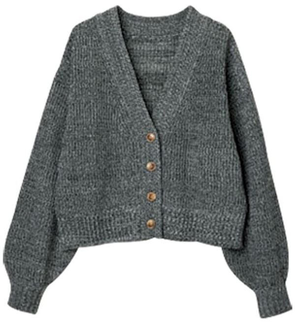 RANAN（ラナン）の「＜エコ素材＞カラーミックスニットカーディガン（ニットカーディガン）」｜モノトーン系