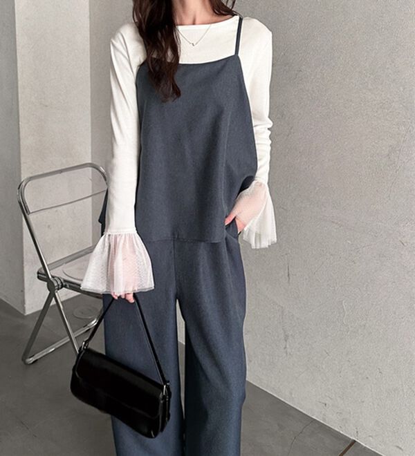 GeeRA（ジーラ）の「セットアップ風キャミソールサロペット（オールインワン）」｜詳細画像