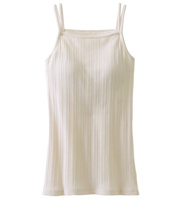 LAVIENNE（ラヴィエンヌ）の「サマ見え！綿混カップ付ランダムリブインナー（肌着・インナーウェア）」｜ライトグレー