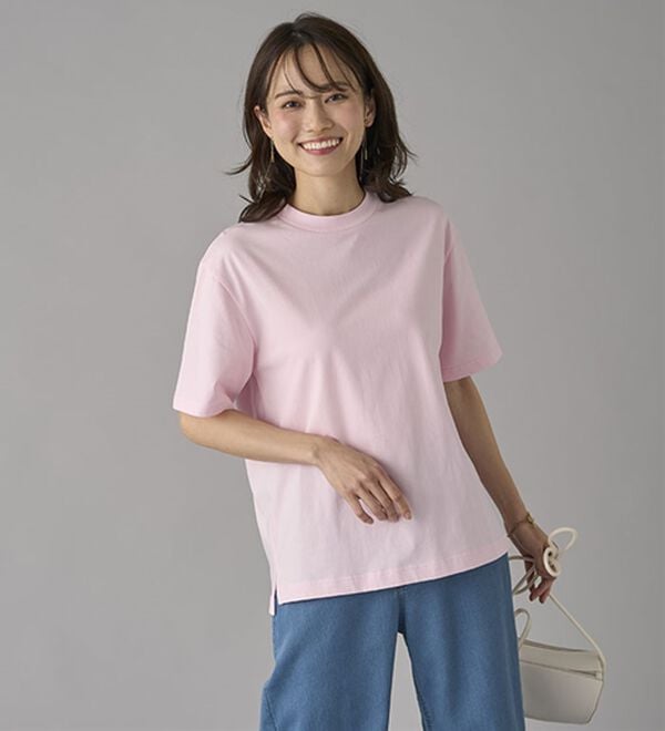 BELLUNA（ベルーナ）の「【選べる袖丈】＜エアリーアイスコットン＞オーバーサイズＴシャツ（カットソー）」｜詳細画像