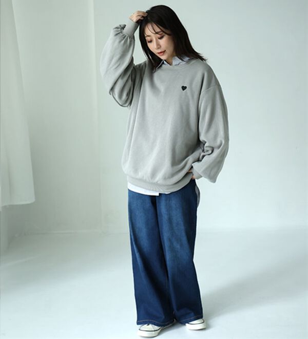 A HAPPY MARILYN（アハッピーマリリン）の「【Ｌ～８Ｌ】【ハピぽか裏起毛】２デザインから選べる刺繍トレーナー 毛玉になりにくい（トレーナー・スウェット）」｜詳細画像