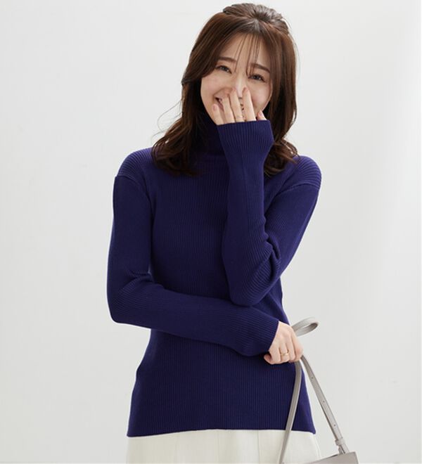 BELLUNA（ベルーナ）の「【安心感あるプチプラニット】リブニットタートルネックプルオーバー（ニット・セーター）」｜詳細画像