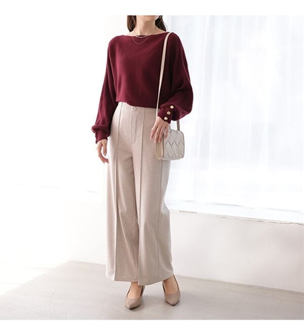 GeeRA（ジーラ）の「【長袖】袖ボタン付ドルマンニットトップス（ニット・セーター）」｜詳細画像