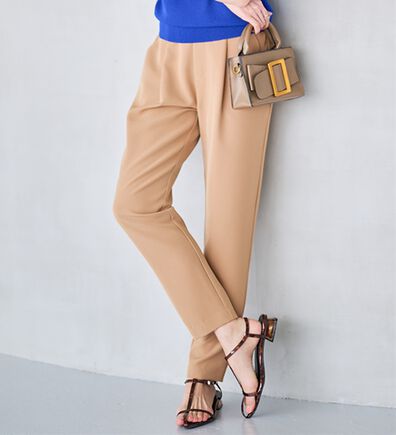 RANAN（ラナン）の「【選べる股下】美脚シルエットタックパンツ（股下６１・６５ｃｍ）（フルレングスパンツ）」