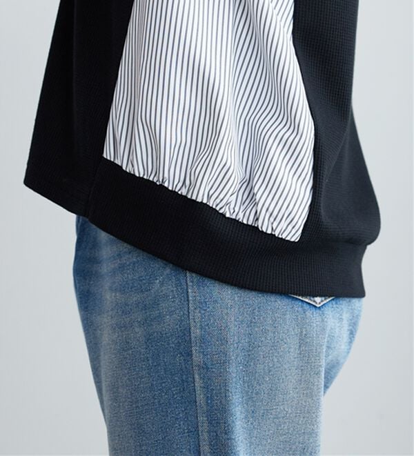 BELLUNA（ベルーナ）の「ストライプ切替ジッパーカーディガン（その他カーディガン）」｜詳細画像