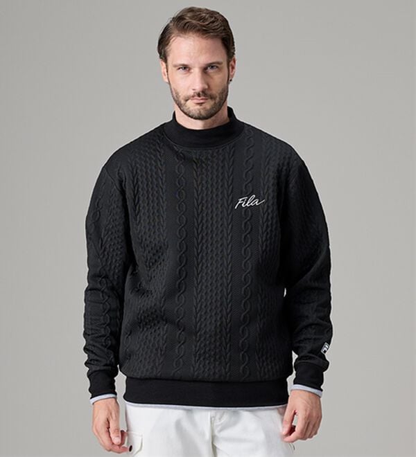 「＜フィラ＞ニット使いフクレジャカードトレーナー（メンズトレーナー）」｜詳細画像