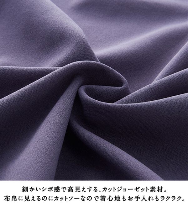 BELLUNA（ベルーナ）の「Ｔシャツ感覚なのにきちんとブラウス見え！カットジョーゼットプルオーバー（カットソー）」｜詳細画像