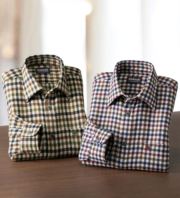 「【２色組】＜キンロック　アンダーソン＞ふっくら両面起毛らくらくシャツ（メンズシャツ）」｜2色組