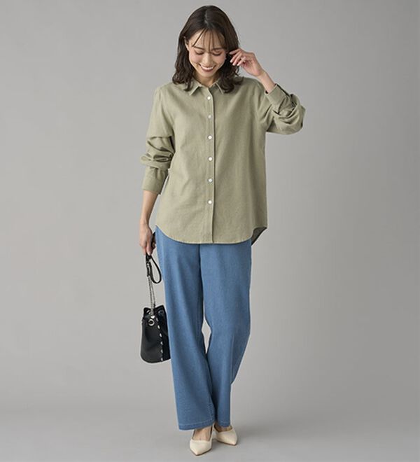 BELLUNA（ベルーナ）の「【チラシ掲載】新感覚！メッシュデニムワイドパンツ（フルレングスパンツ）」｜詳細画像