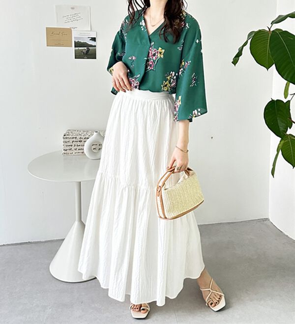 GeeRA（ジーラ）の「花柄フレアースリーブブラウス（ブラウス）」｜詳細画像