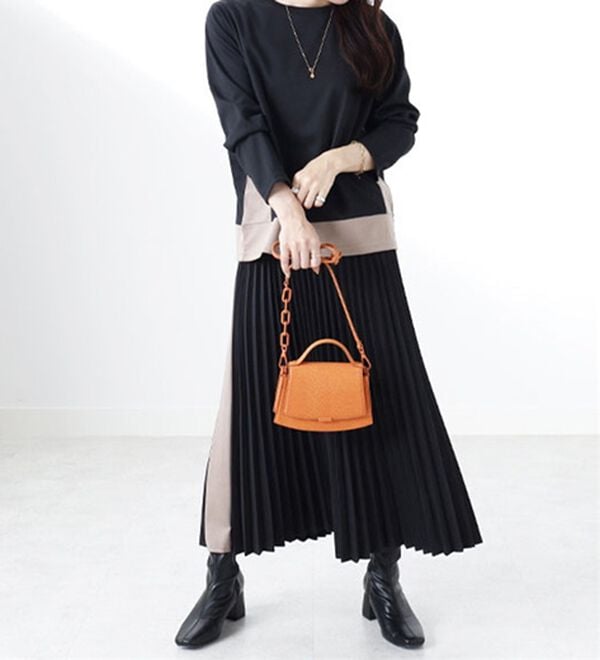 BELLUNA（ベルーナ）の「【Ｌａｇｒｉｌｕａ】配色ライン使いプリーツスカート（ロングスカート）」｜詳細画像