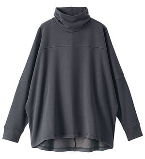 BELLUNA（ベルーナ）の「まるで着る毛布！静電防止付裏ファードルマンプルオーバー（カットソー）」｜チャコール