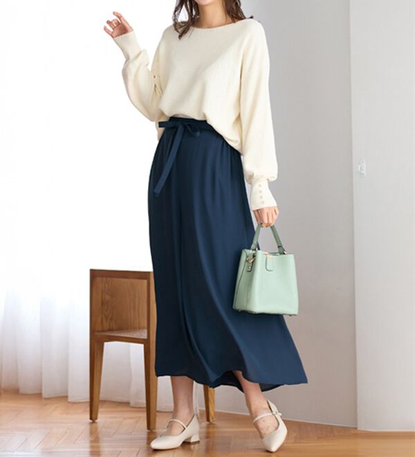 alotta（アロッタ）の「あったか裏地付ふんわりワイドパンツ（ワイドパンツ・ガウチョ）」｜詳細画像