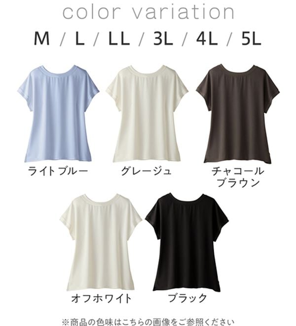 Viola e Viola（ヴィオラ エ ヴィオラ）の「さらさらＥＡＳＹ　前後２ＷＡＹヘンリーネックＴブラウス（ブラウス）」｜詳細画像