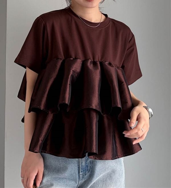 RANAN（ラナン）の「シャイニーフリルTシャツ（Tシャツ）」｜詳細画像