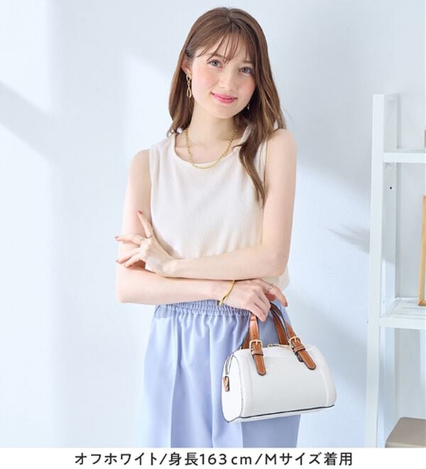 alotta（アロッタ）の「【接触冷感】肩紐隠せるストラップ付きリブタンクトップ（タンクトップ・キャミソール）」｜詳細画像