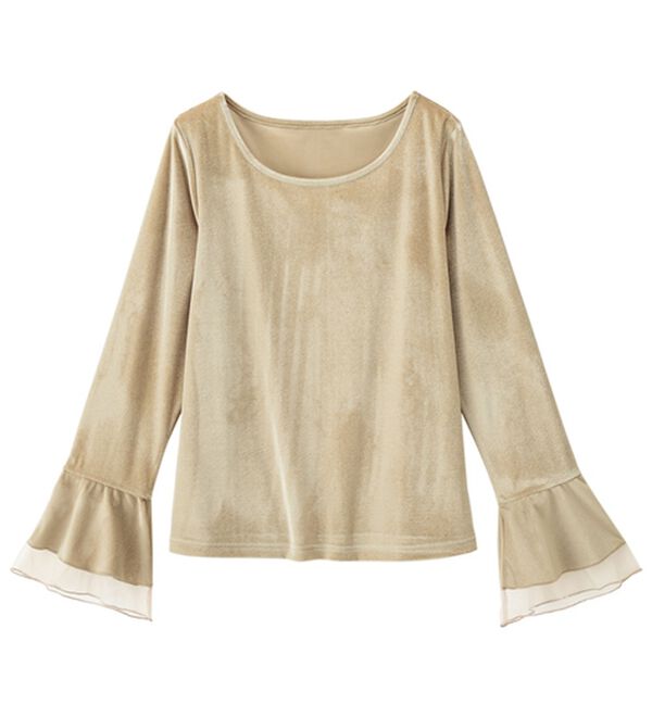 RANAN（ラナン）の「フレアーチュール袖ベロアプルオーバー（カットソー）」｜詳細画像