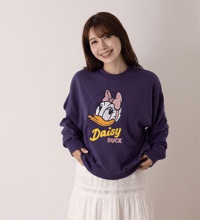 「＜Disney＞【ドナルド＆デイジー】サガラ刺しゅうゆったり裏毛トレーナー（カットソー）」