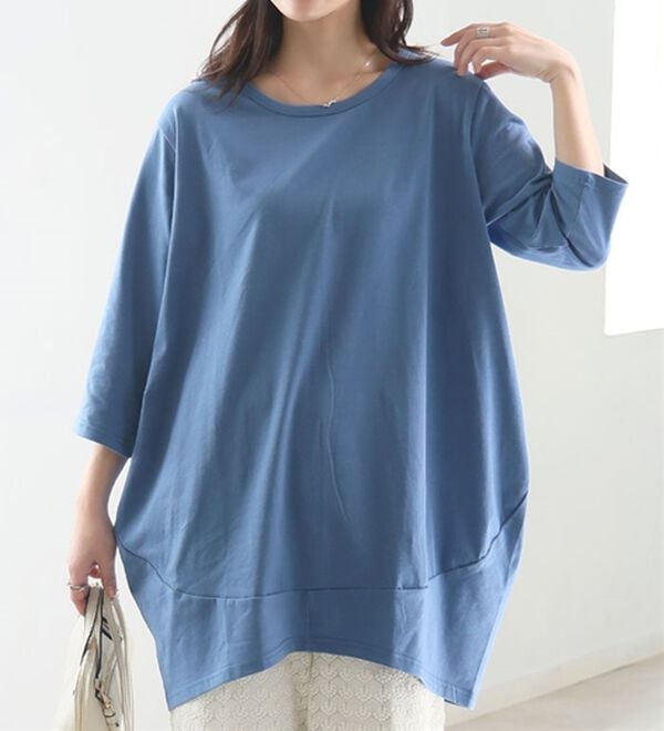 A HAPPY MARILYN（アハッピーマリリン）の「【Ｍ～８Ｌ】選べる袖！コク－ンシルエットチュニック（チュニック）」｜セルリアンブルー