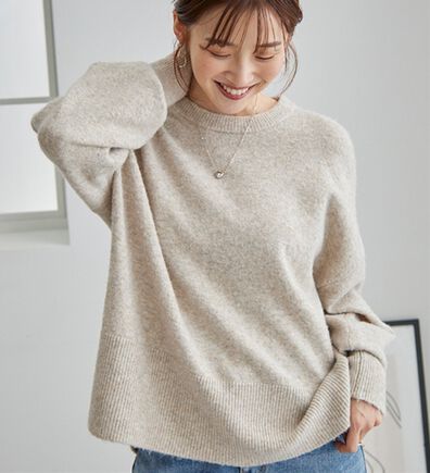 GeeRA（ジーラ）の「ゆるっと柔らか！袖ボリュームメランジニット（ニット・セーター）」