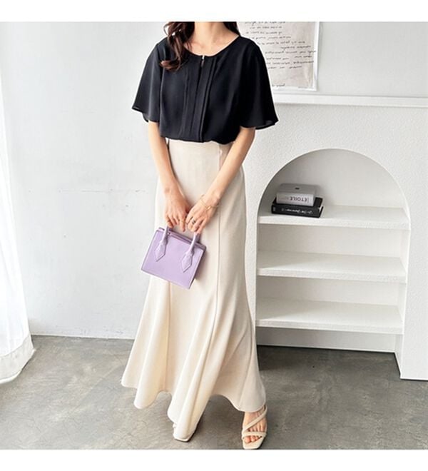 GeeRA（ジーラ）の「フロントタックフレアースリーブブラウス（ブラウス）」｜詳細画像