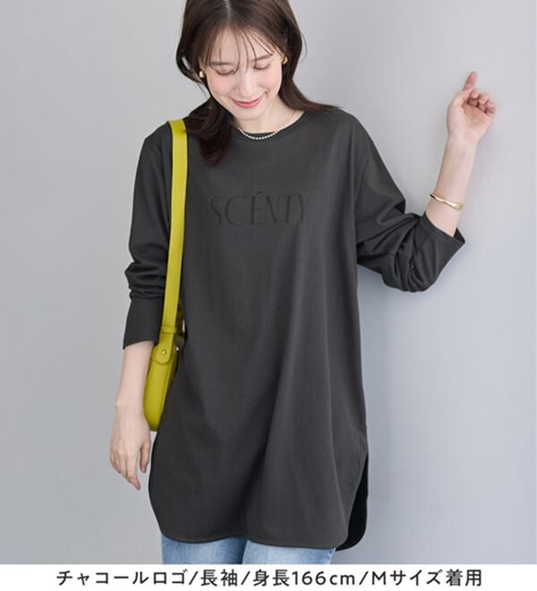 Viola e Viola（ヴィオラ エ ヴィオラ）の「＜選べる袖丈＞さらり綿混チュニックＴシャツ（チュニック）」｜詳細画像
