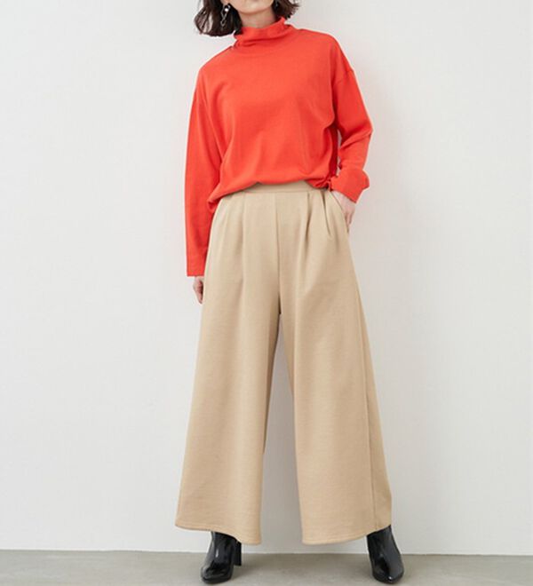 RANAN（ラナン）の「柔らかあったか！裏起毛ロングフレアガウチョパンツ（フルレングスパンツ）」｜詳細画像