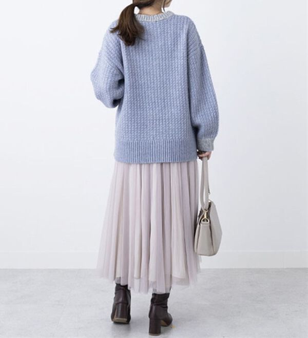 BELLUNA（ベルーナ）の「メランジ調配色ニットプルオーバー（ニット・セーター）」｜詳細画像