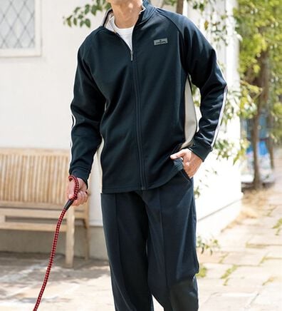 「【２着組】＜ルチアーノ・ヴァレンティノ＞裏起毛あたたかジャージスーツ（メンズルームウェア）」