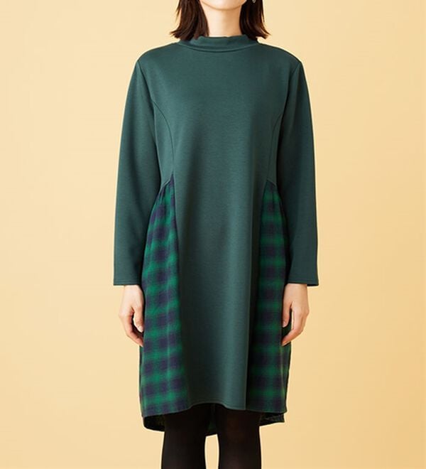 BELLUNA（ベルーナ）の「【Ｌａｇｒｉｌｕａ】チェック切替チュニックワンピース（チュニック）」｜詳細画像