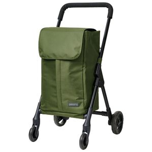 「前押しタイプ４輪カート（その他日用品・趣味雑貨）」｜カーキ