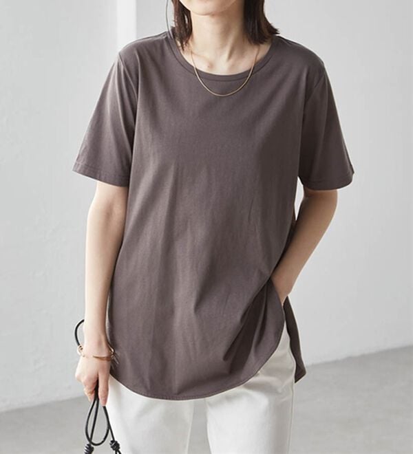 RANAN（ラナン）の「＜BC＞綿100％ひんやりラウンドヘムプルオーバー（カットソー）」｜詳細画像